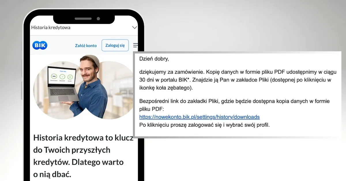 Strona logowania do portalu BIK.pl