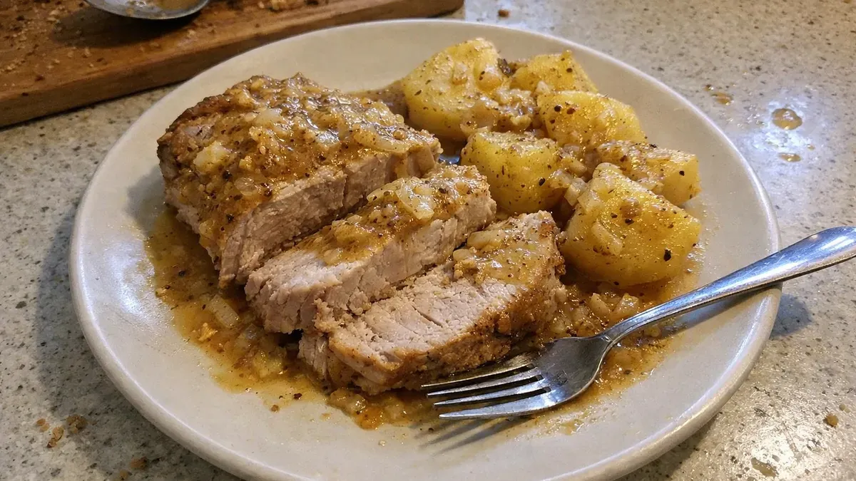 kompletny obiad z polędwiczką wieprzową