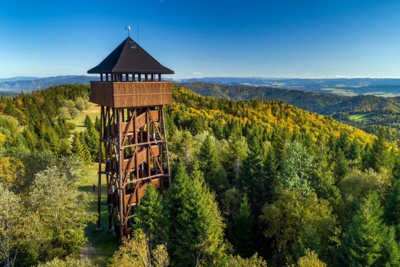 Wieża widokowa Beskid Sądecki panorama