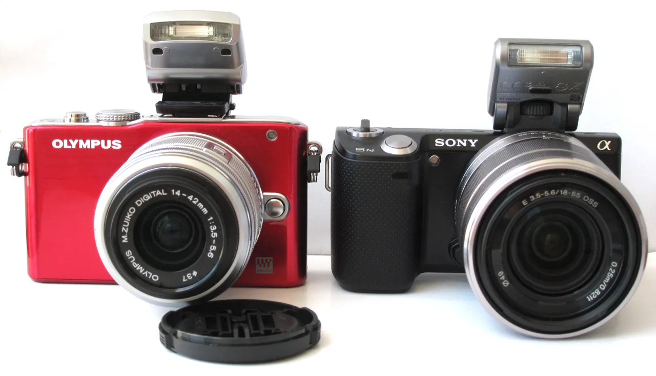 Sony NEX-5 vs DSLR size comparison