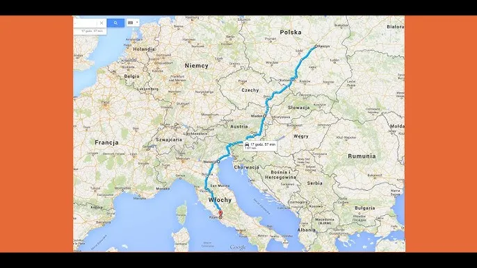 mapa trasy polska włochy samochodem