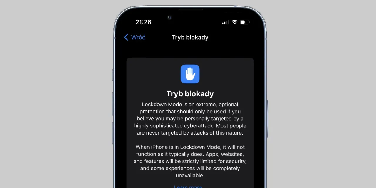 Tryb blokady iPhone