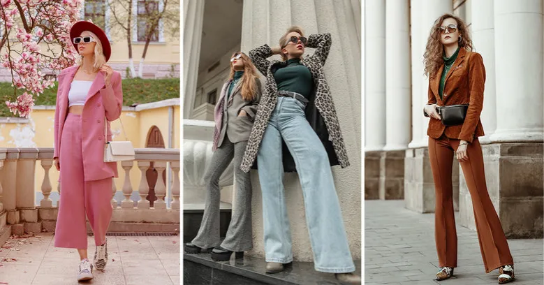 Szerokie spodnie szpilki nosek szpic stylizacje