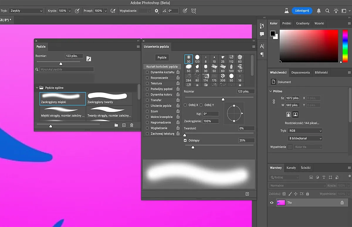 panel ustawienia pędzla photoshop