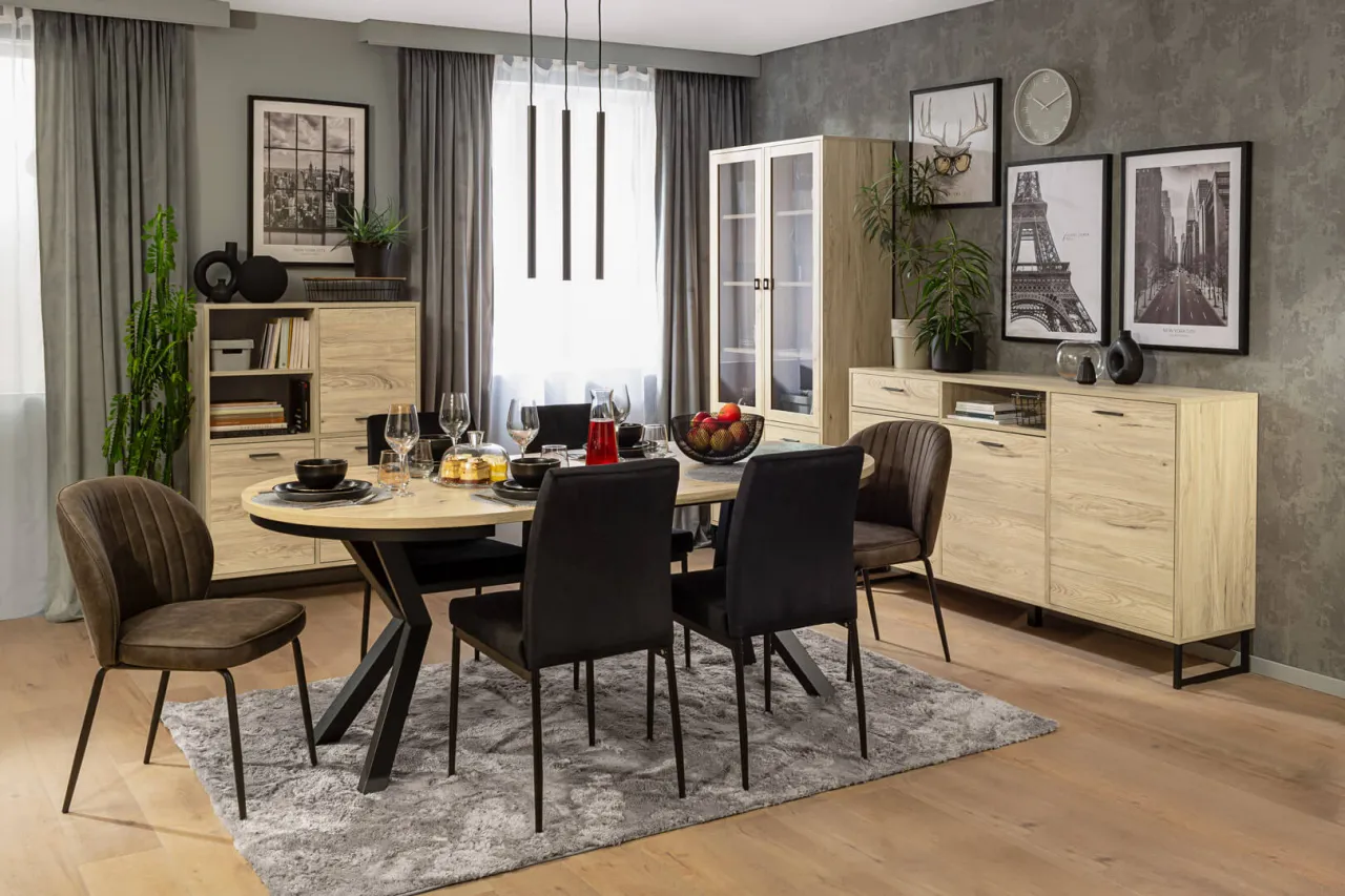 salon jadalnia styl skandynawski, salon jadalnia nowoczesny, salon jadalnia loft