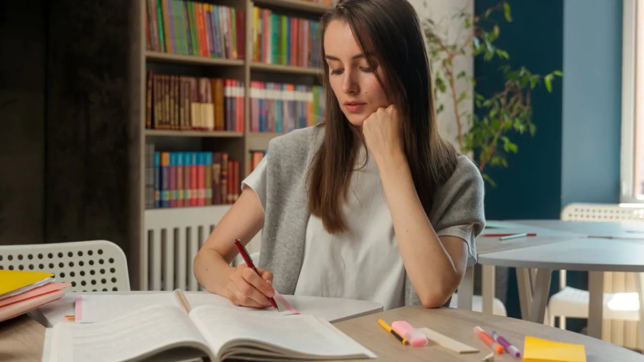 studentka pedagogiki z książkami