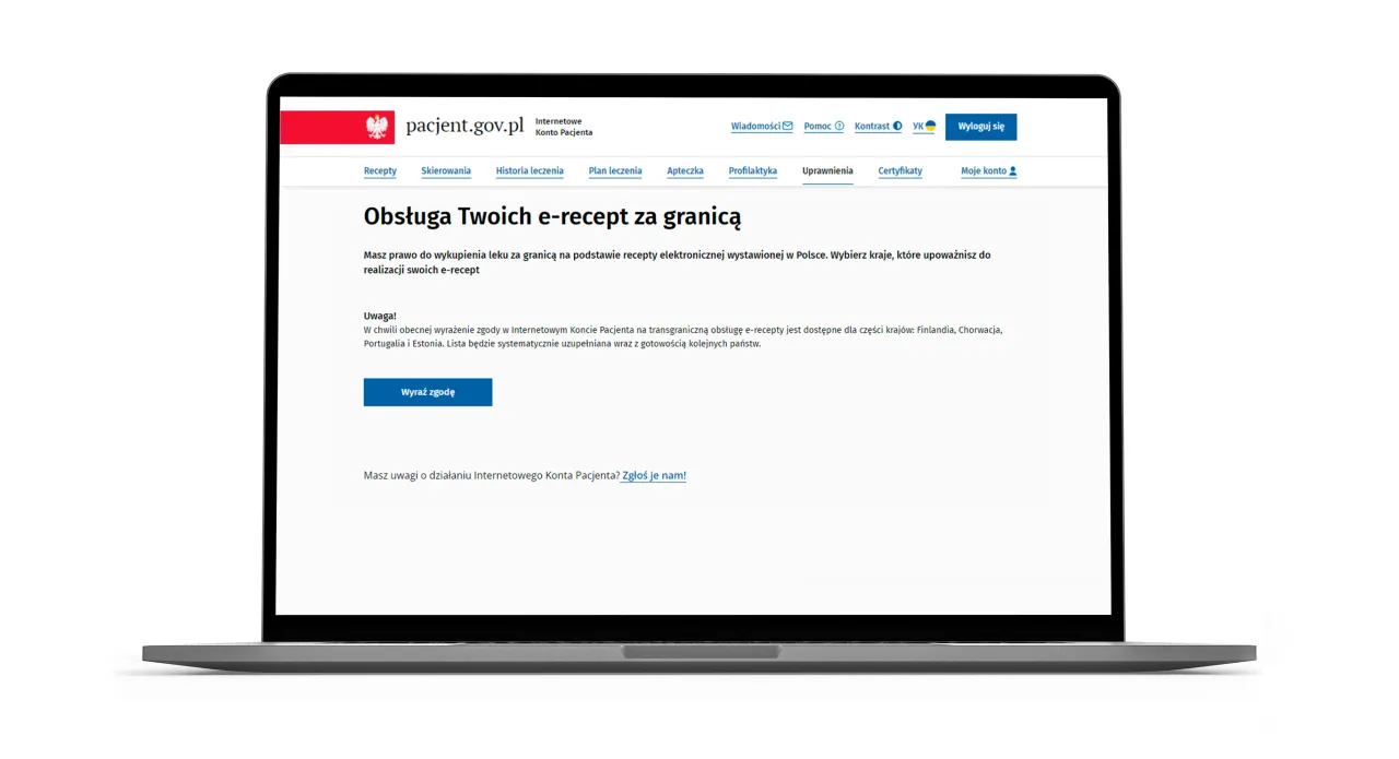 Internetowe Konto Pacjenta e-recepta transgraniczna
