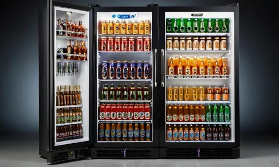 różne typy chłodziarek na napoje domowe i gastronomiczne