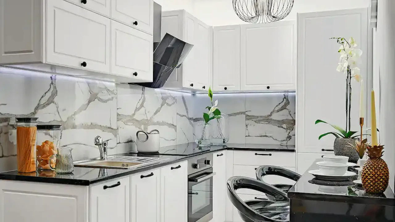biała kuchnia styl nowoczesny blat
