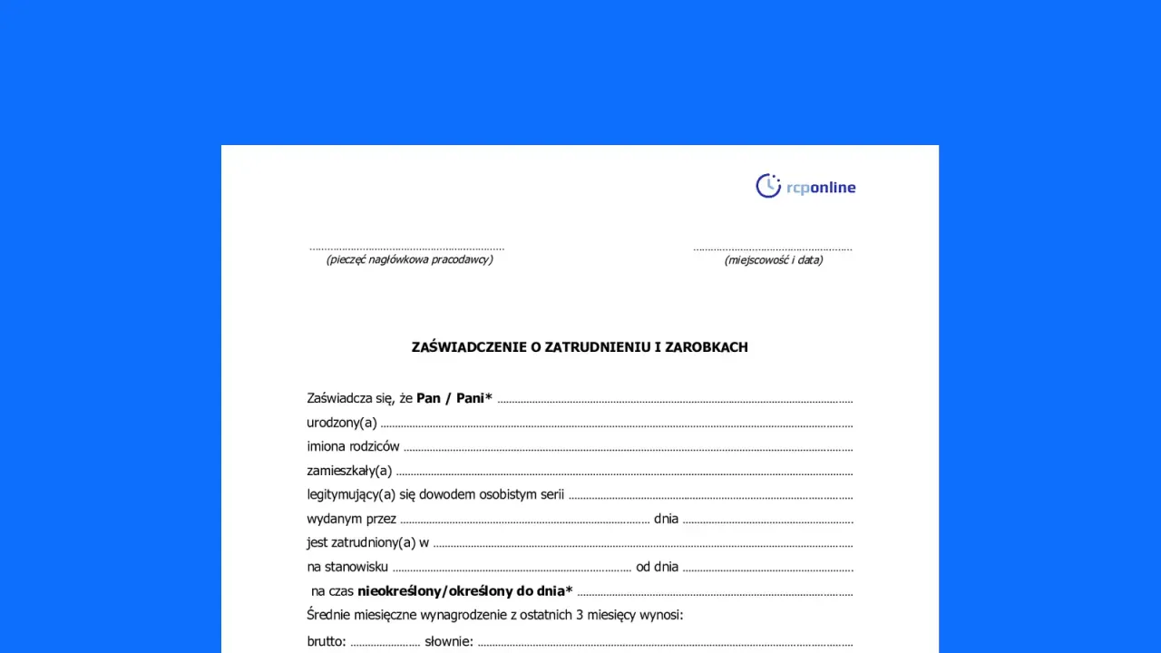 proces uzyskania zaświadczenia o zatrudnieniu