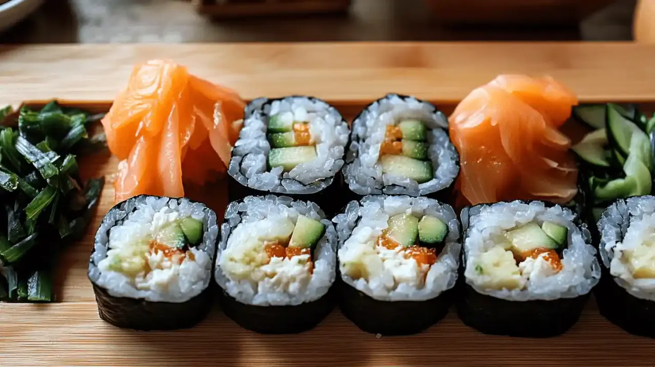 Gotowy futomaki przepis na pyszne rolki z ryżem, nori, awokado i łososiem. Idealne na domowe sushi!