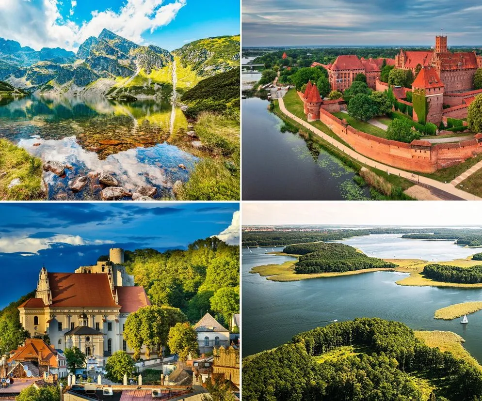 Najpopularniejsze atrakcje turystyczne Polski kolaż