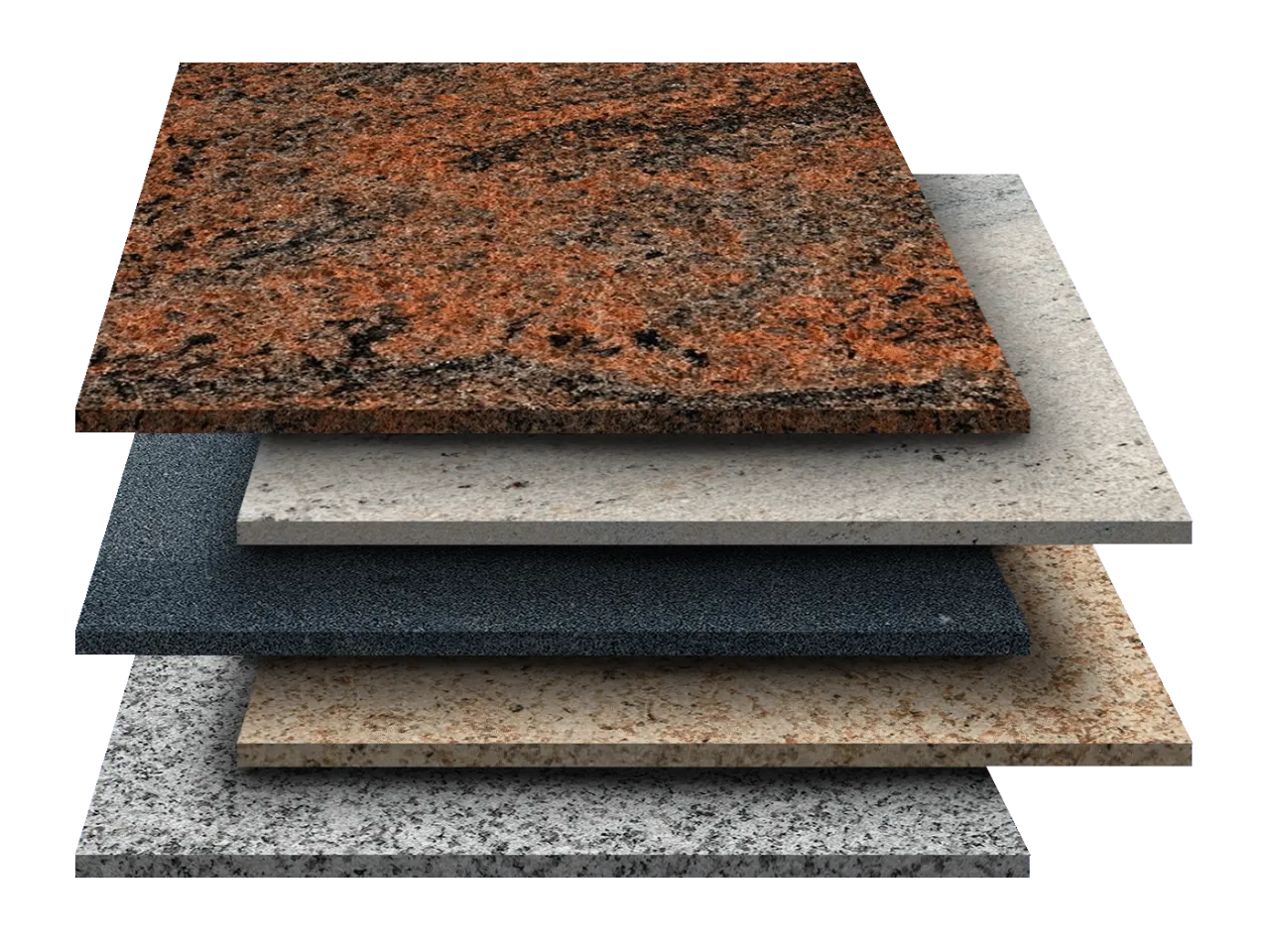 różne rodzaje płyt granitowych na taras