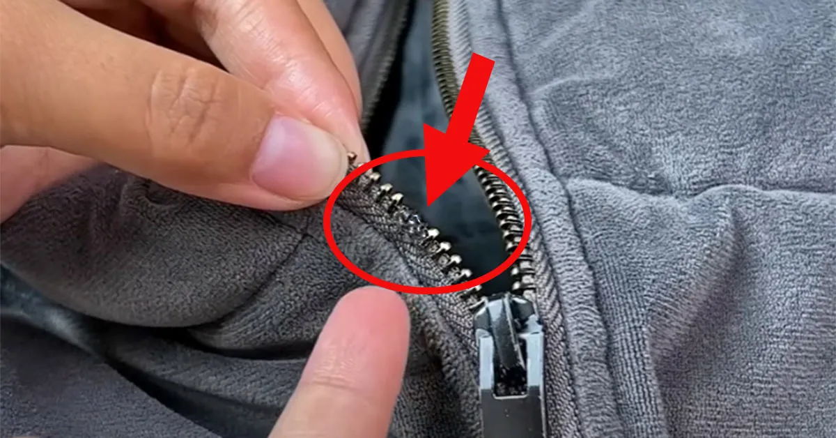 uszkodzone ząbki zamka błyskawicznego