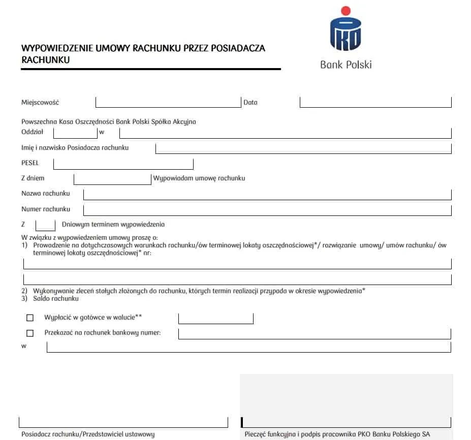 przygotowanie do zamknięcia konta bankowego