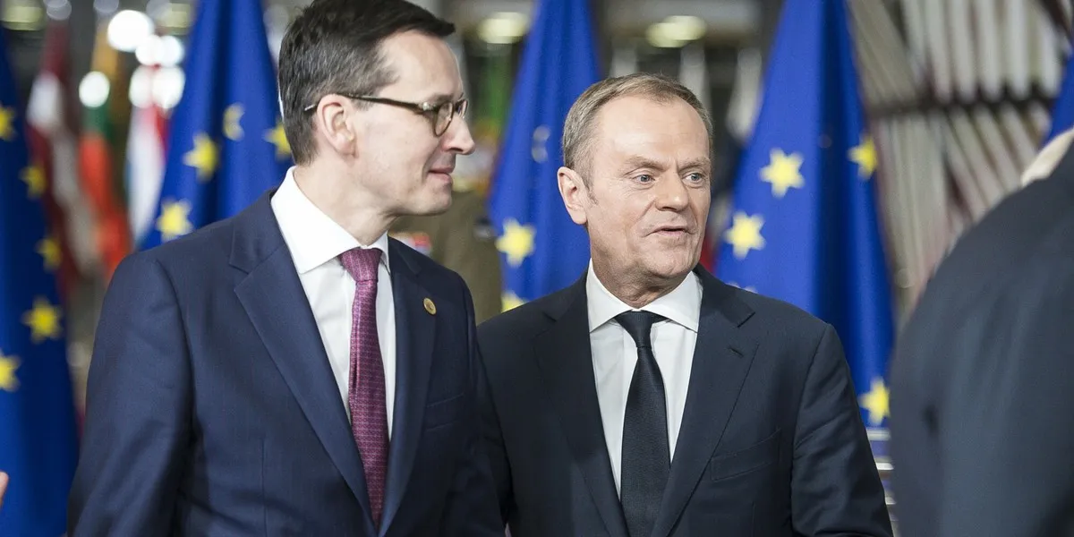 Donald Tusk Mateusz Morawiecki politycy Polska