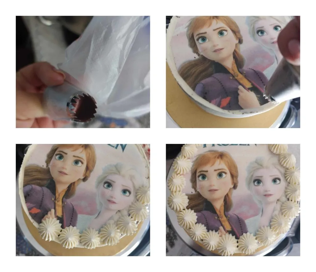 kładzenie opłatka na tort