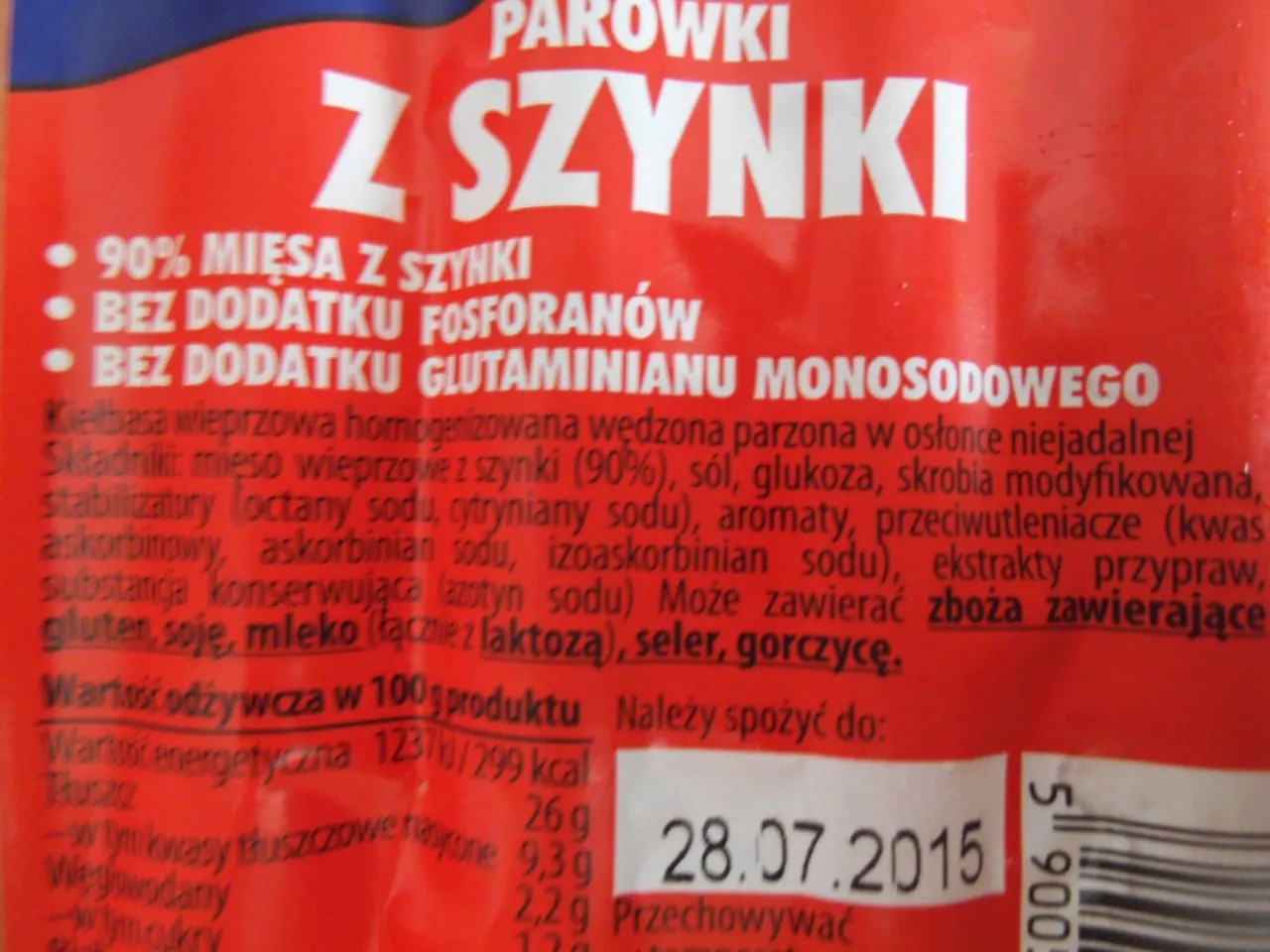 przykład etykiety par&oacute;wek skład
