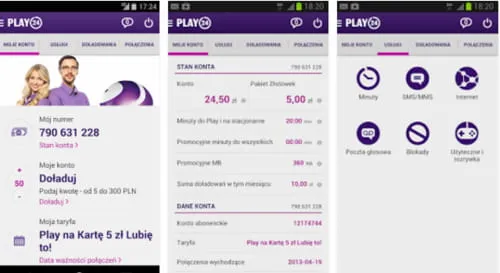 Play24 aplikacja ekran gł&oacute;wny pakiety internetowe
