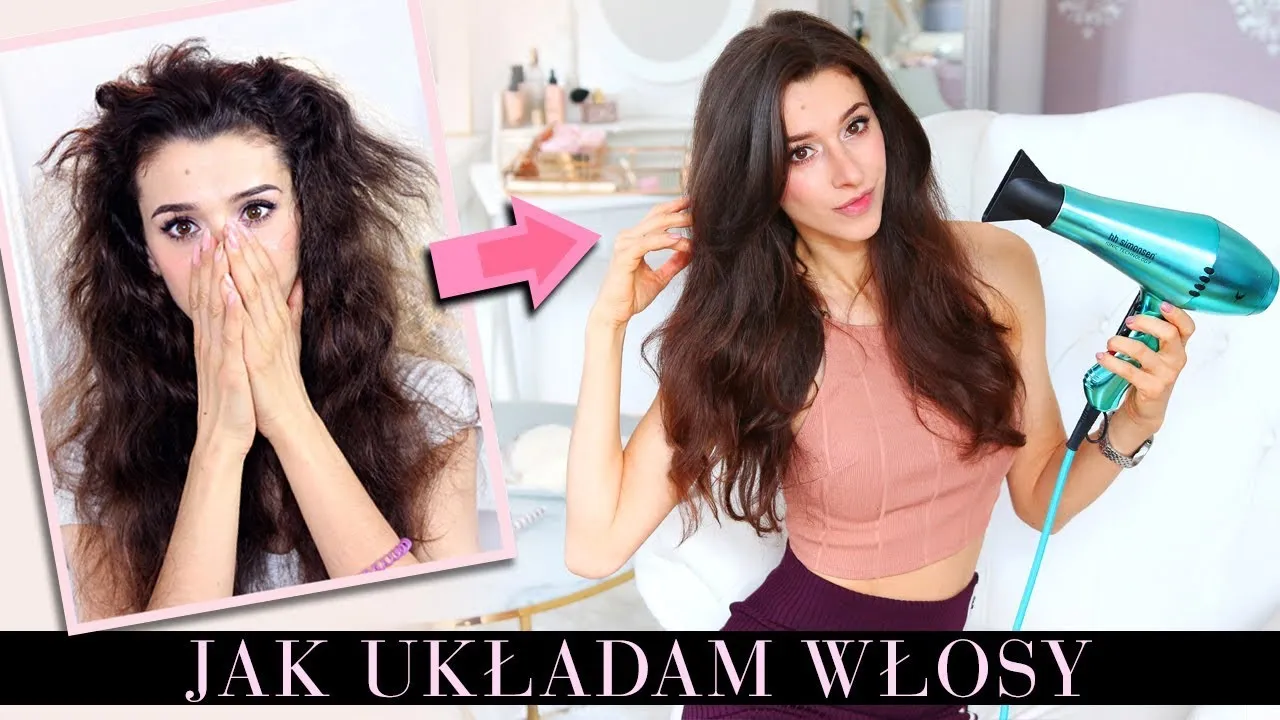 prostowanie włos&oacute;w suszarką i szczotką