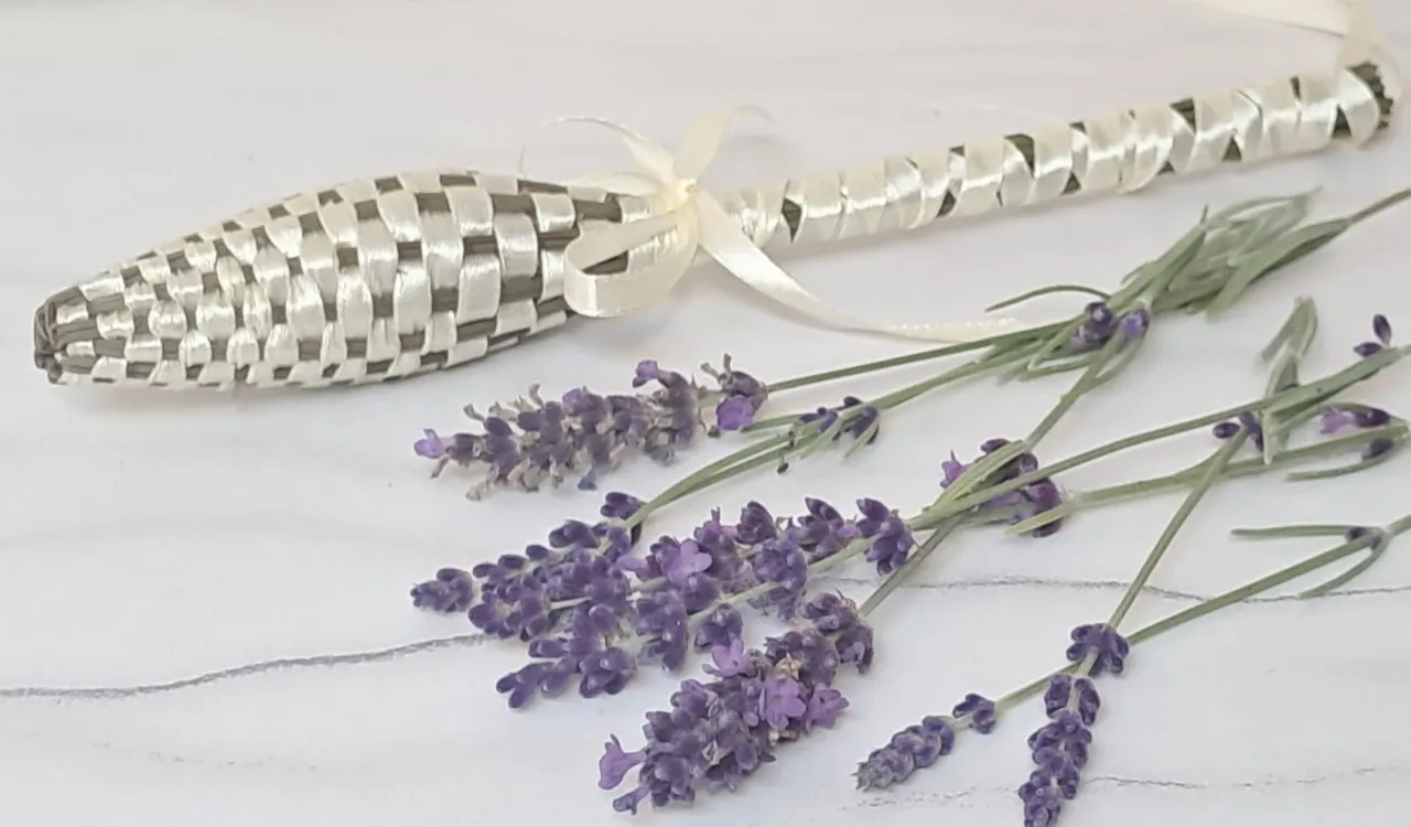 wrzeciono lawendowe fusetka ze wstążką