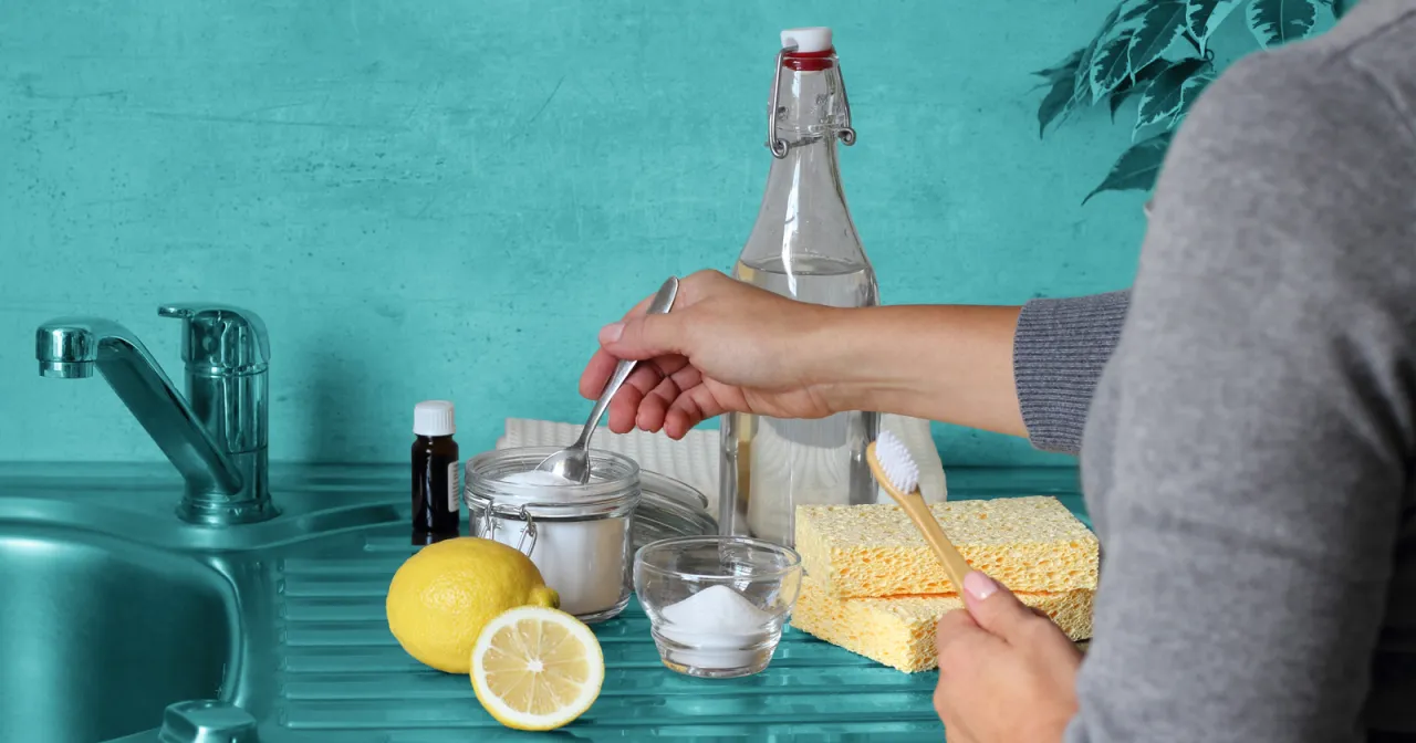 Domowe środki do czyszczenia kuchni soda ocet płyn do naczyń