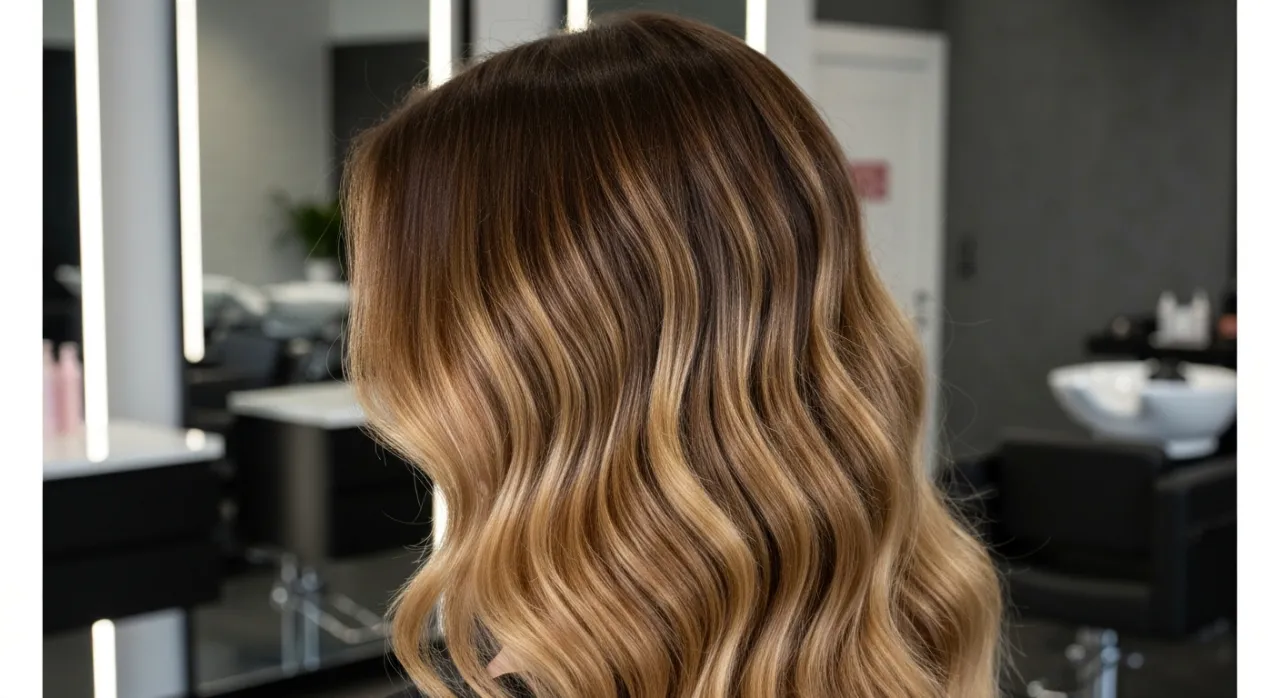 Przeciągnięty odrost na włosach przykład