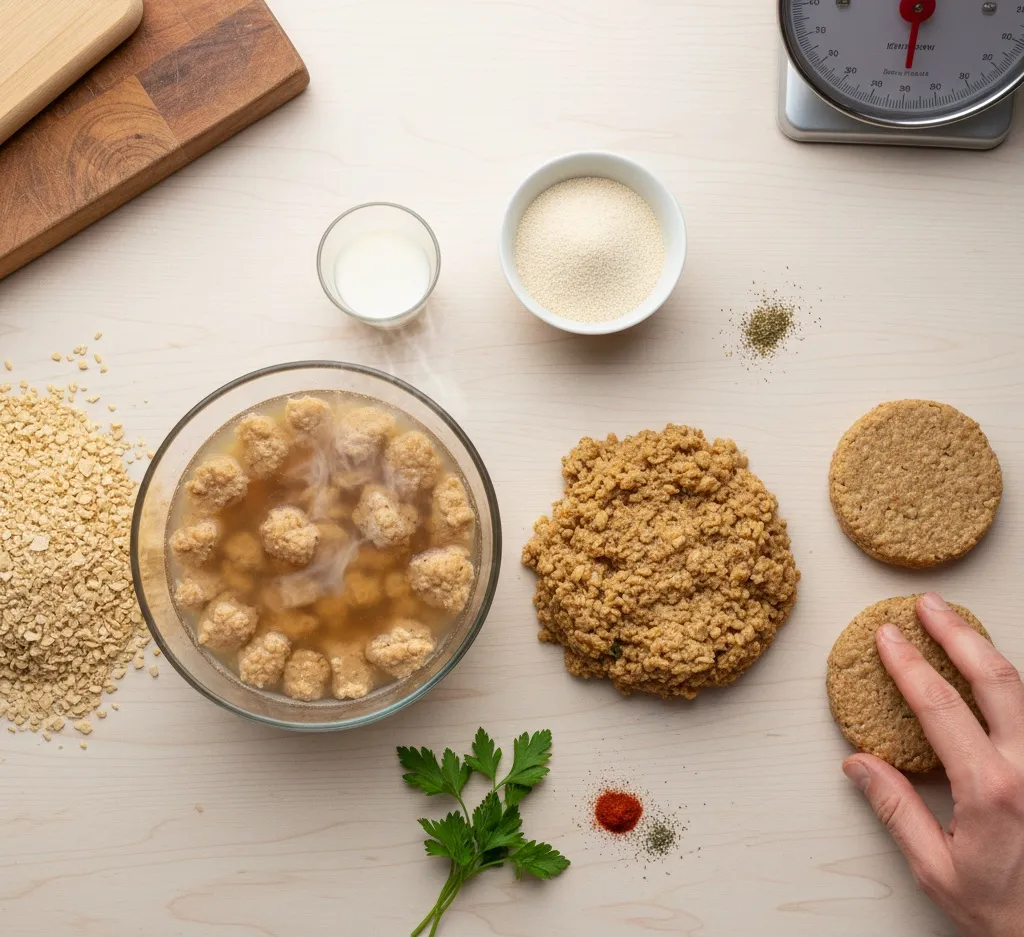 odciskanie wody z kotletów sojowych