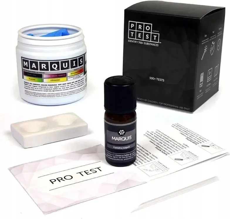 Test Marquis amfetamina reakcja