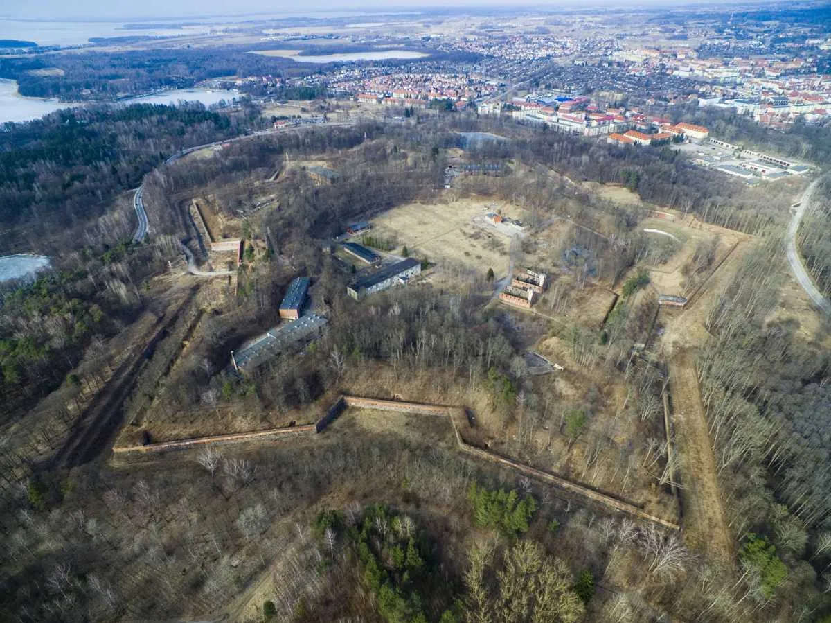 Twierdza Boyen Giżycko z lotu ptaka