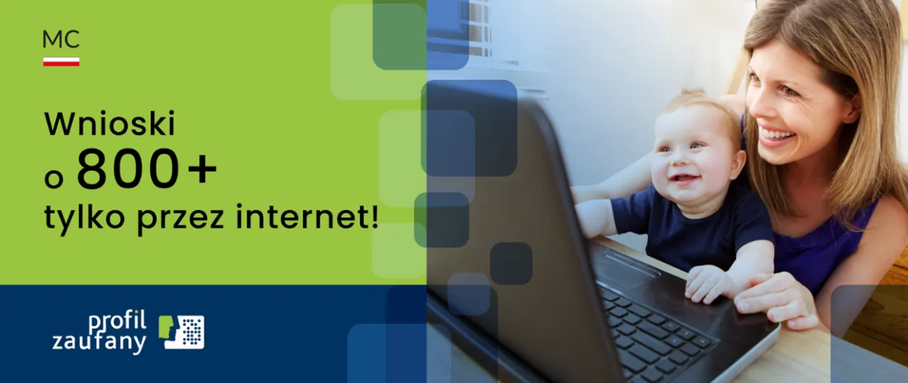 Wniosek 800+ online na laptopie