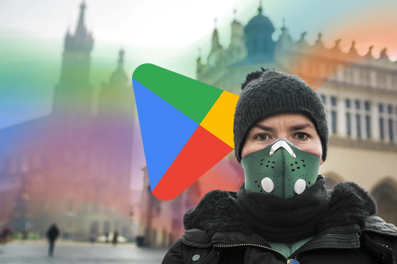 Osoba w masce ochronnej na tle miasta. Dowiedz się, jak chronić się przed zanieczyszczeniami powietrza i zadbać o zdrowie.