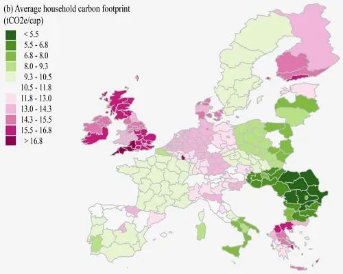 Mapa emisja CO2 per capita UE