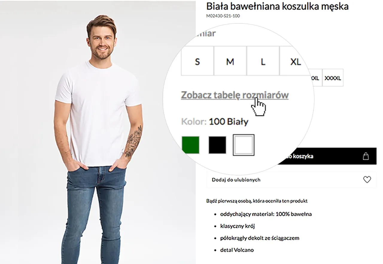 typowe wymiary męskie L