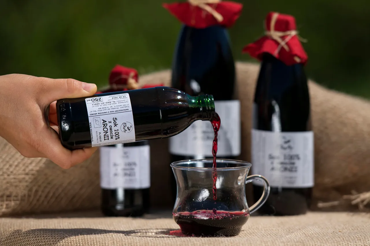 sok z aronii butelka ciemne szkło bag-in-box