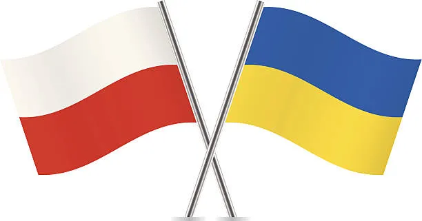 Flaga Polski i Ukrainy razem