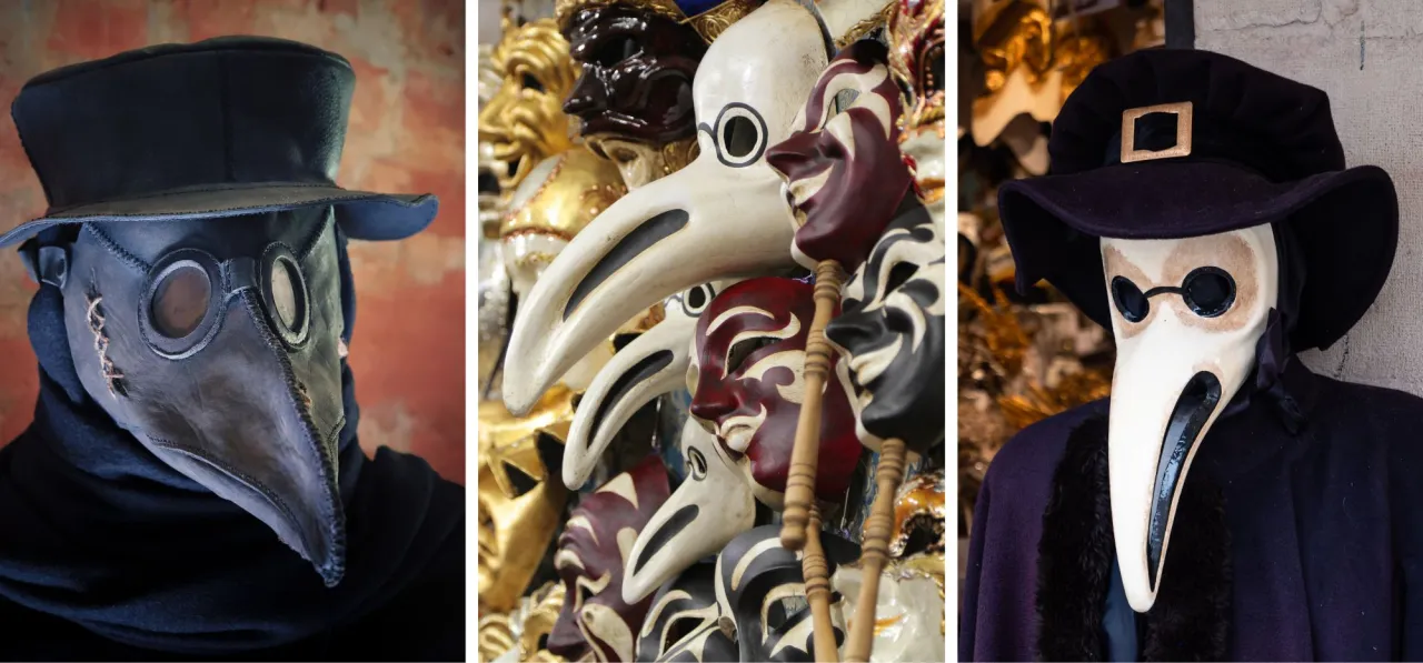 Maski weneckie, w tym te przypominające ptasie dzioby, symbolizują ochronę i anonimowość. Ich znaczenie sięga czas&oacute;w zarazy.