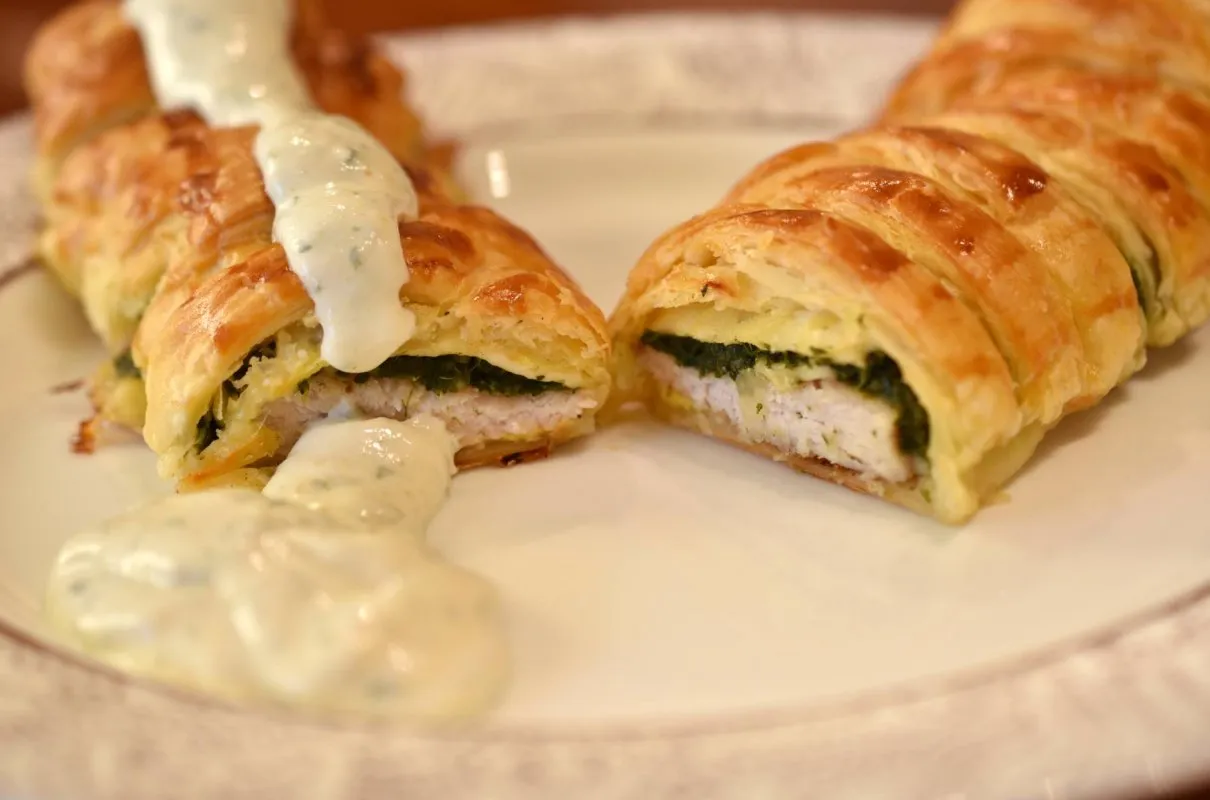 ciasto francuskie kurczak szpinak wariacje