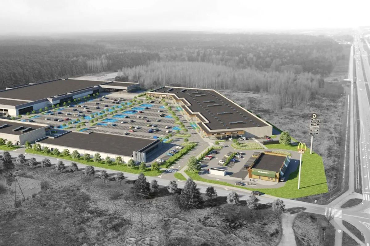 Nowoczesny park handlowy wizualizacja