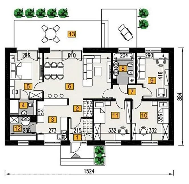 Zdjęcie Dom parterowy z poddaszem do 100 m², na planie kwadratu - Katalog Muratora