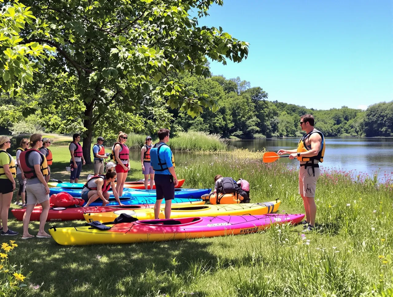 Osoba przygotowująca się do spływu kajakowego, pakowanie sprzętu
