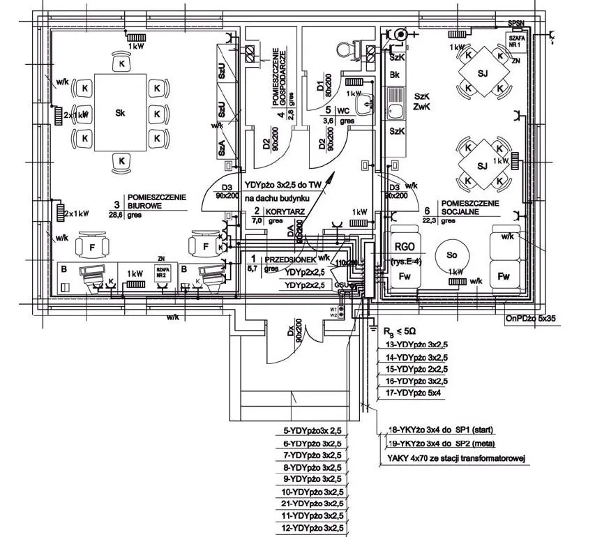 plan instalacji elektrycznej domu, schemat elektryczny mieszkania