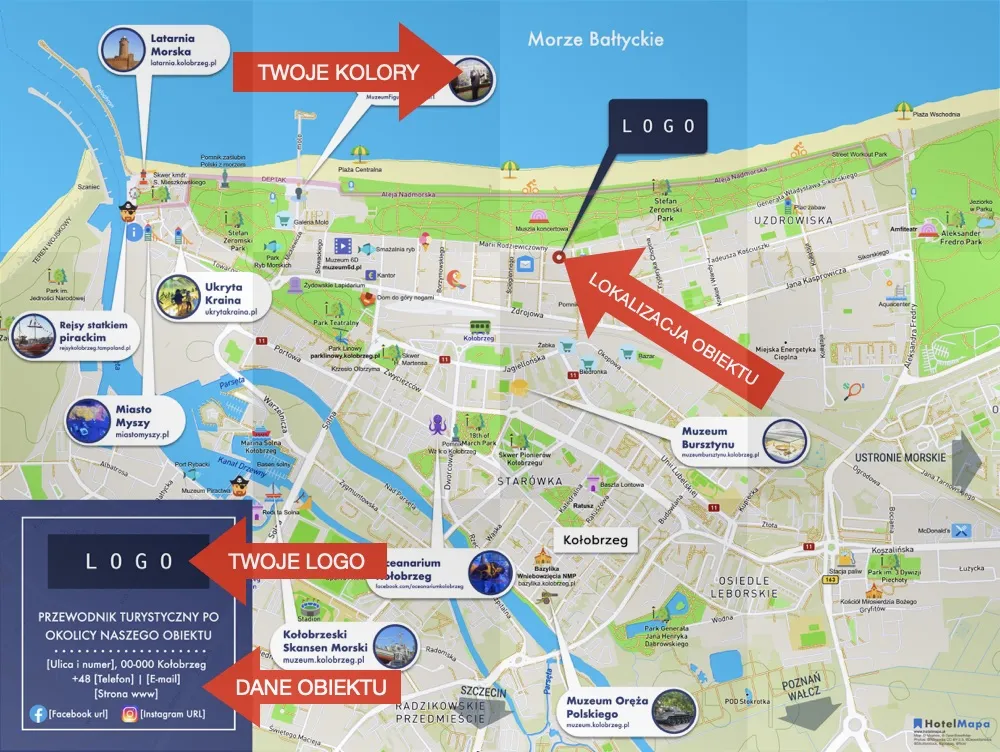 Park Linowy Kołobrzeg mapa lokalizacja