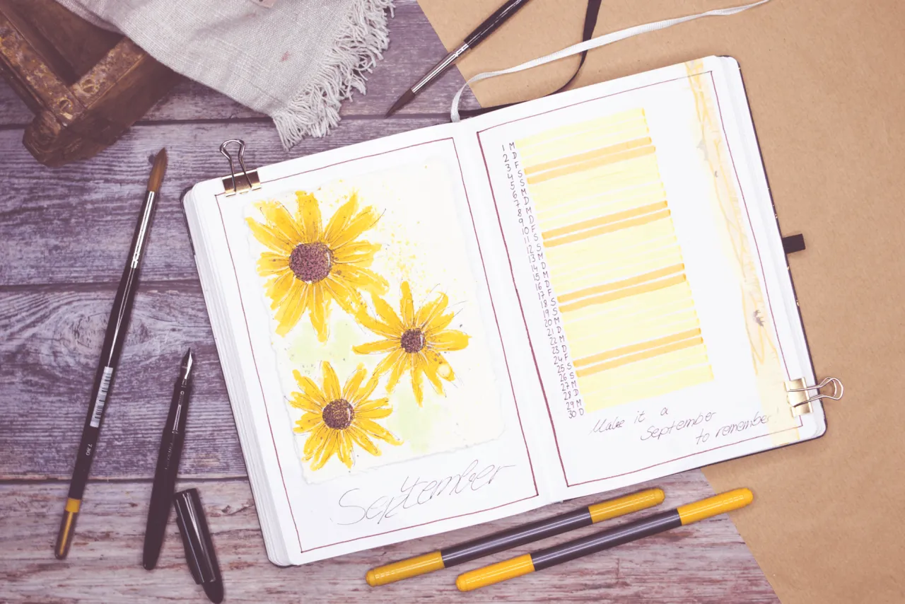 Blumenzeichnungen Bullet Journal Gru&szlig;karten