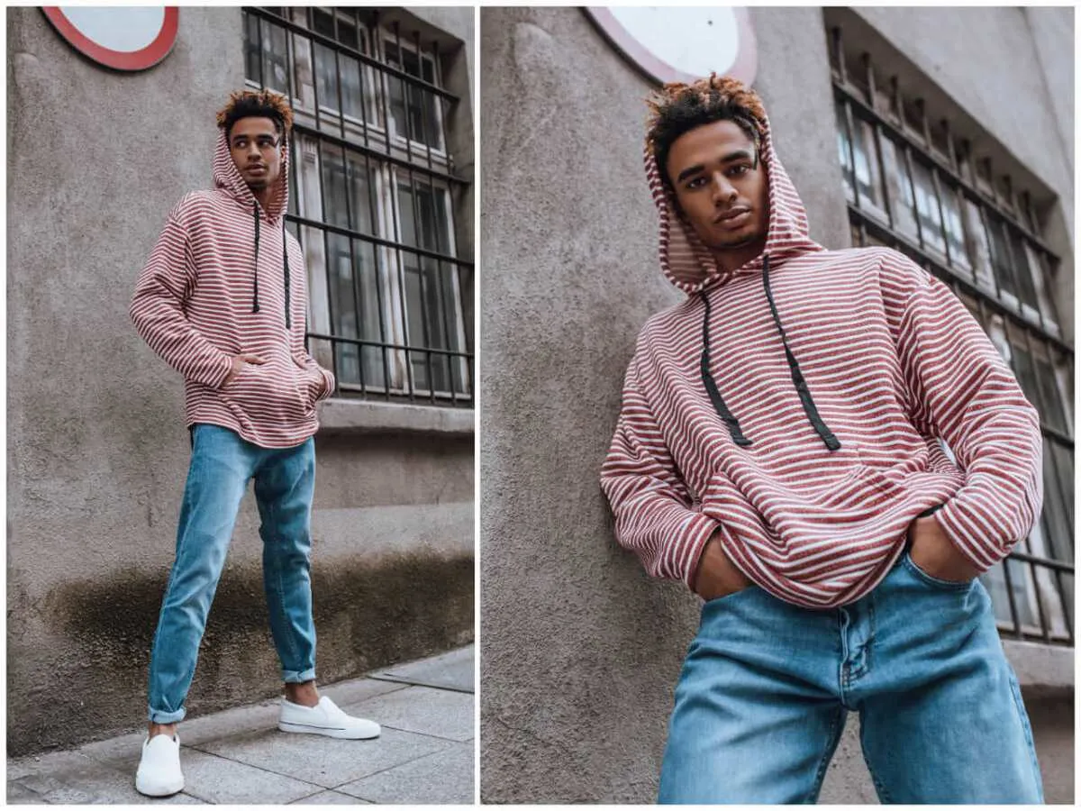 Stylizacje męskie bluza z kapturem kurtka