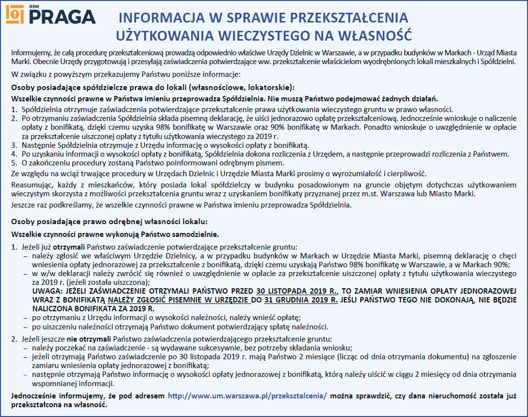 przekształcenie użytkowania wieczystego we własność