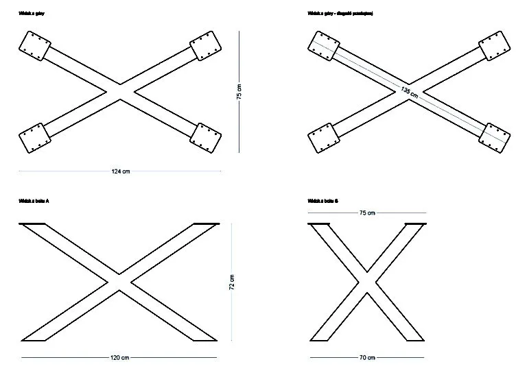 projekt nogi pająk wymiary schemat