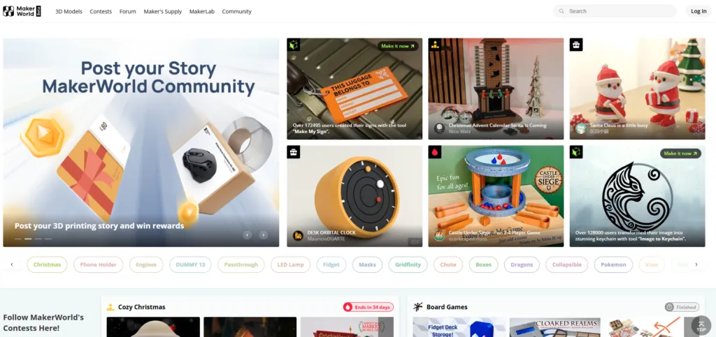 strony z modelami 3D Thingiverse Printables MakerWorld