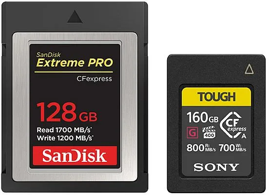 r&oacute;żne typy kart pamięci do aparatu SD CFexpress microSD