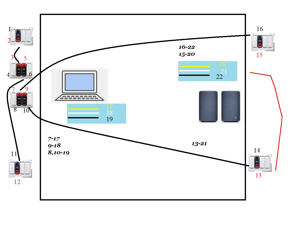 schemat podłączenia gniazda głośnikowego